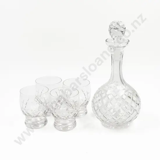 Crystal Decanter & Four Stuart Crystal Tumblers