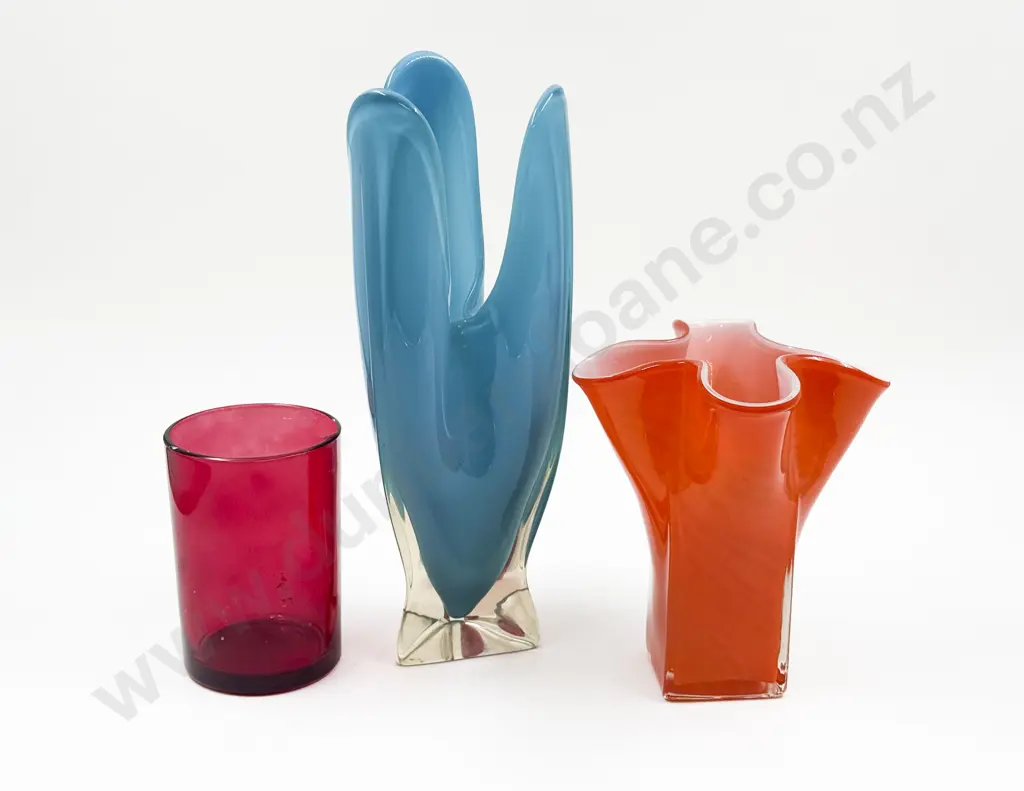 Two Art Glass Vases together with Other Image 1++