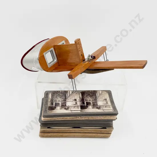 Vintage "The Kapai Series" Cased Stereoscope together with Assorted NZ Slides