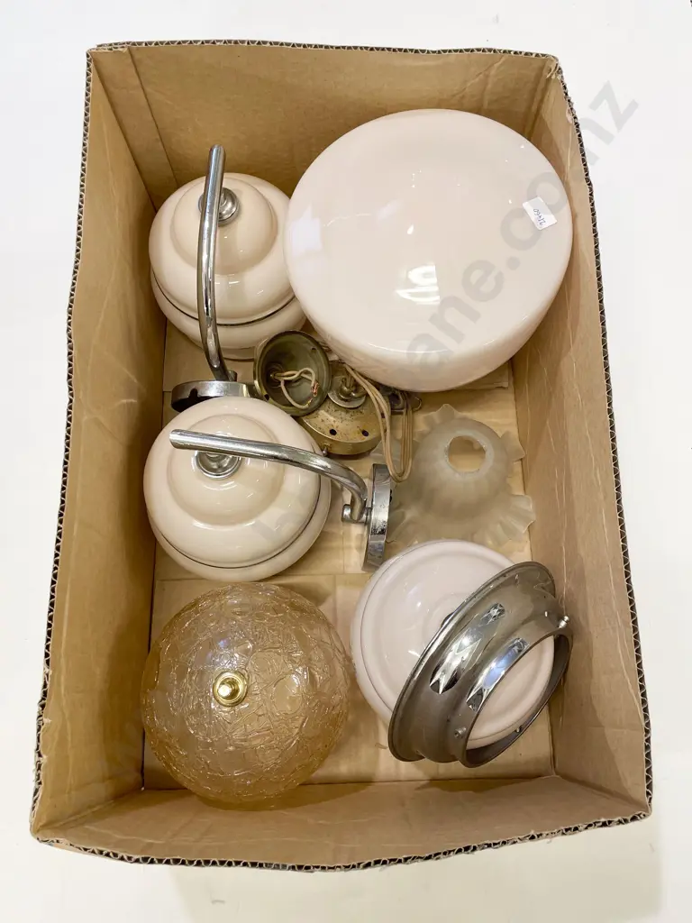 Quantity of Assorted Vintage Lightshades & Fittings Image 1++