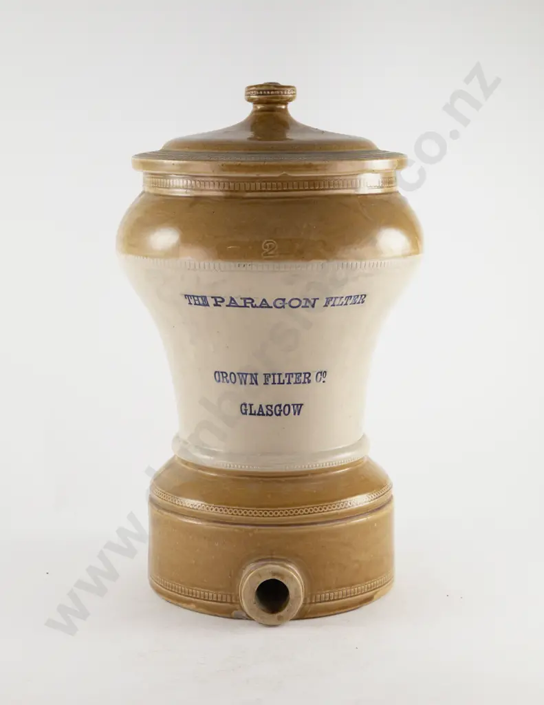 Late C19th Scottish Stoneware Water Filter with Cover Image 1++