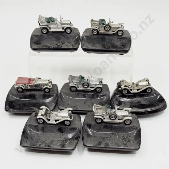 Seven Matchbox Model of Yesteryear on Dish Trays (faults)