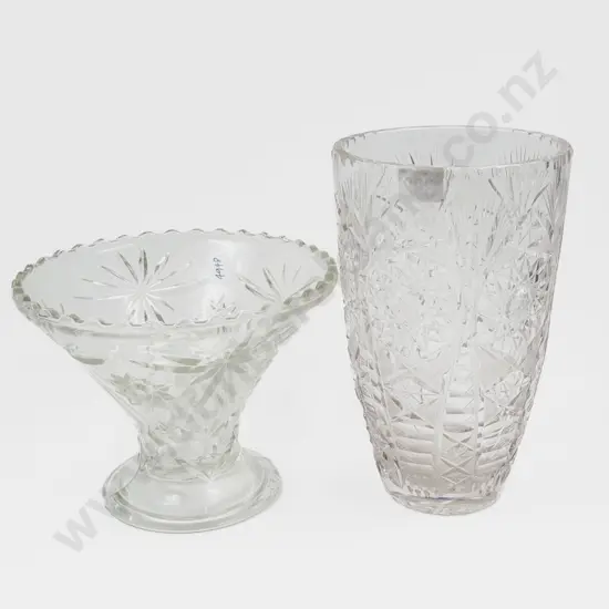 Crystal Vase together with Glass Vase