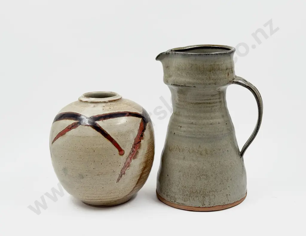 NZ Pottery Jug and Vase Image 1++