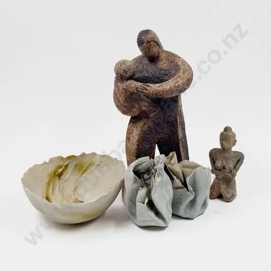 Three Pieces of David Brokenshire Art Pottery & Two Others