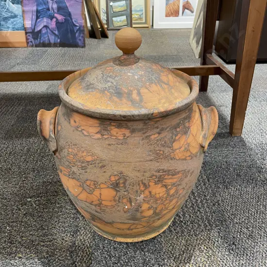 NZ Pottery Lidded Crock