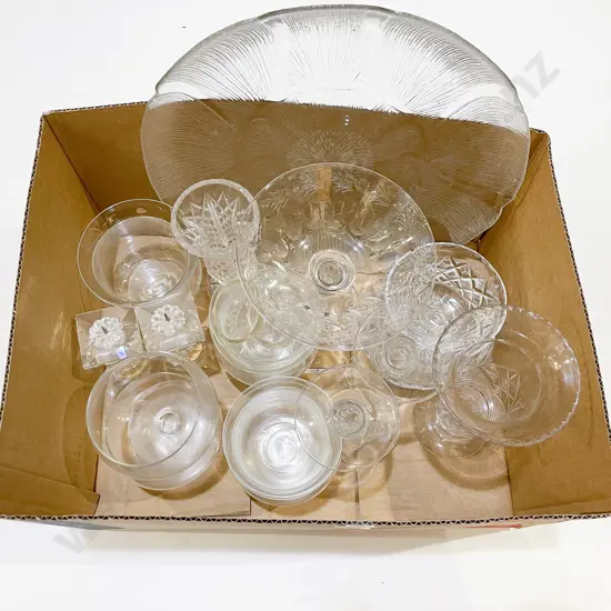 Box of Assorted Crystal & Glassware