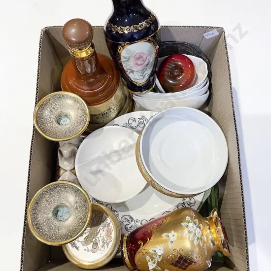 Box of Assorted China Ornaments etc