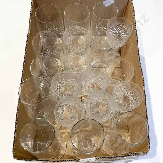Box of Assorted Crystal & Glassware