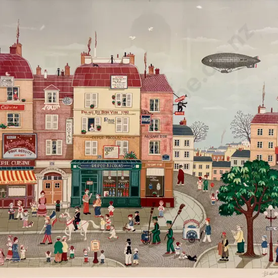 Bin Kashiwa (Japanese) - Paris Street Scene - Print