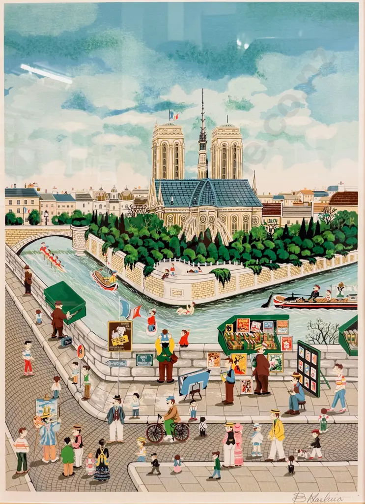 Bin Kashiwa (Japanese) - French City Scape - Print Image 1++