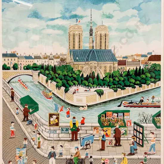 Bin Kashiwa (Japanese) - French City Scape - Print