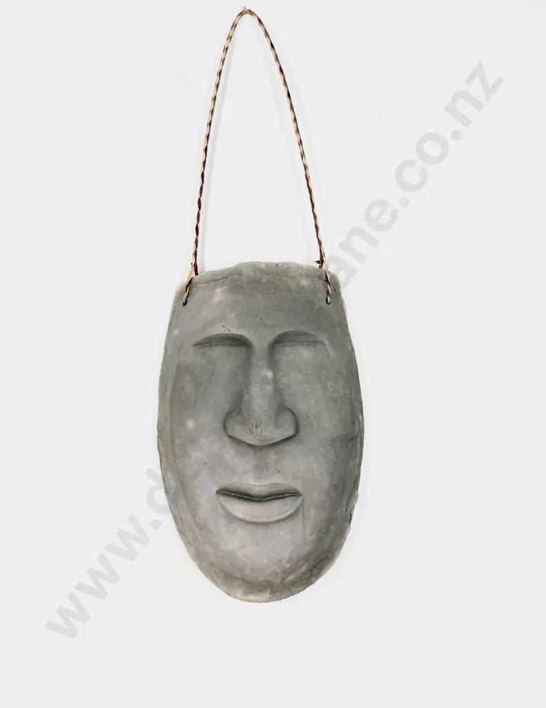 Wall Hung Clay Mask Signed Paerau' 90 Image 1++