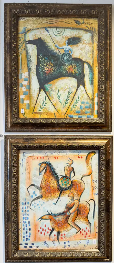 Unsigned Pair of Decorative Oil Works Image 1++