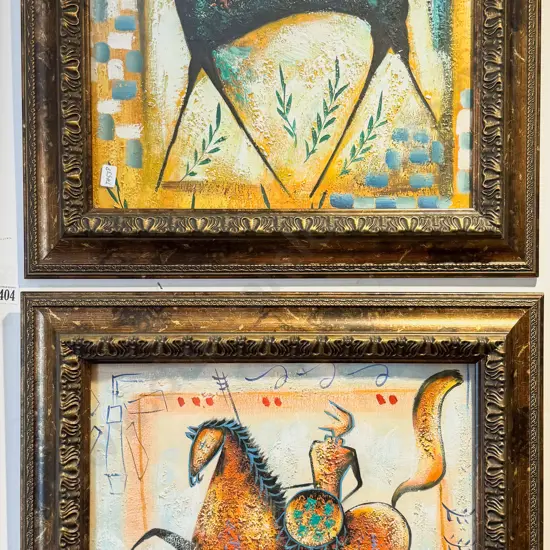 Unsigned Pair of Decorative Oil Works