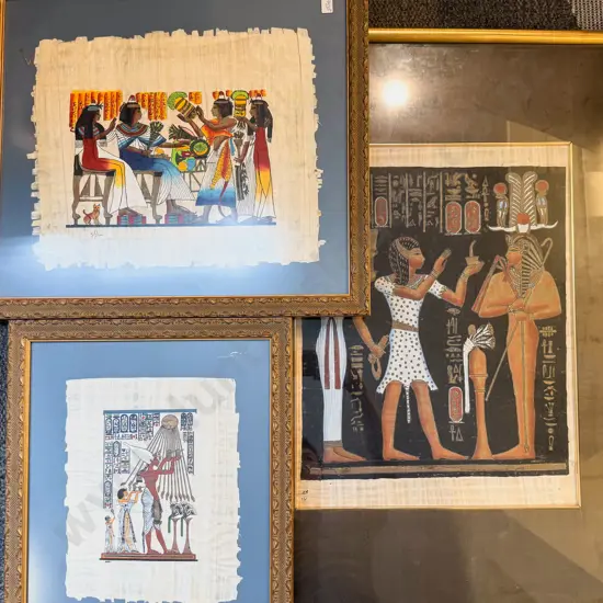 Three Assorted Egyptian Style Framed Works