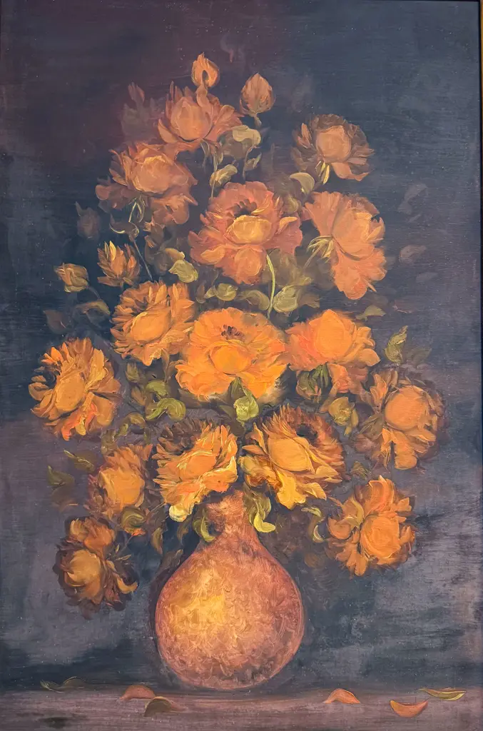 Unsigned - Floral Still Life - Oil on Canvas Image 1++