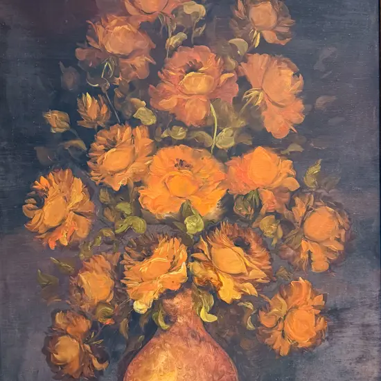 Unsigned - Floral Still Life - Oil on Canvas