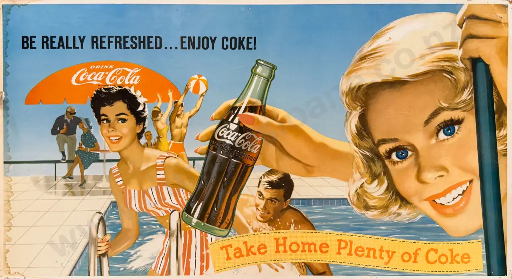 Vintage Coca Cola Advertising on Board Image 1++