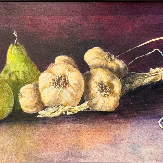Des Boyland - "Garlic & Pears" - Acrylic on Board