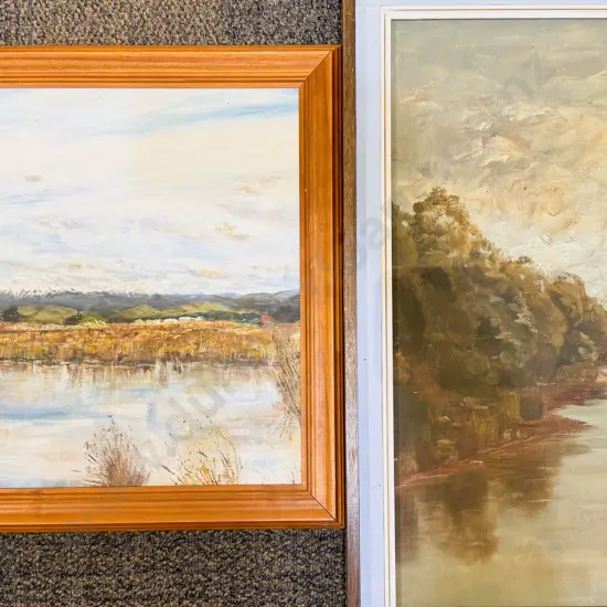 Jean L. Jensen - "Taihape River Scene" - Oil on Board together with Other Oil