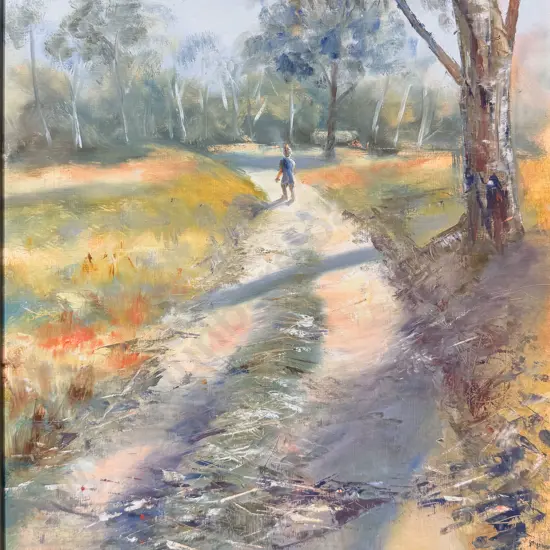 Jan Thomson - "Along the Track" - Oil on Board