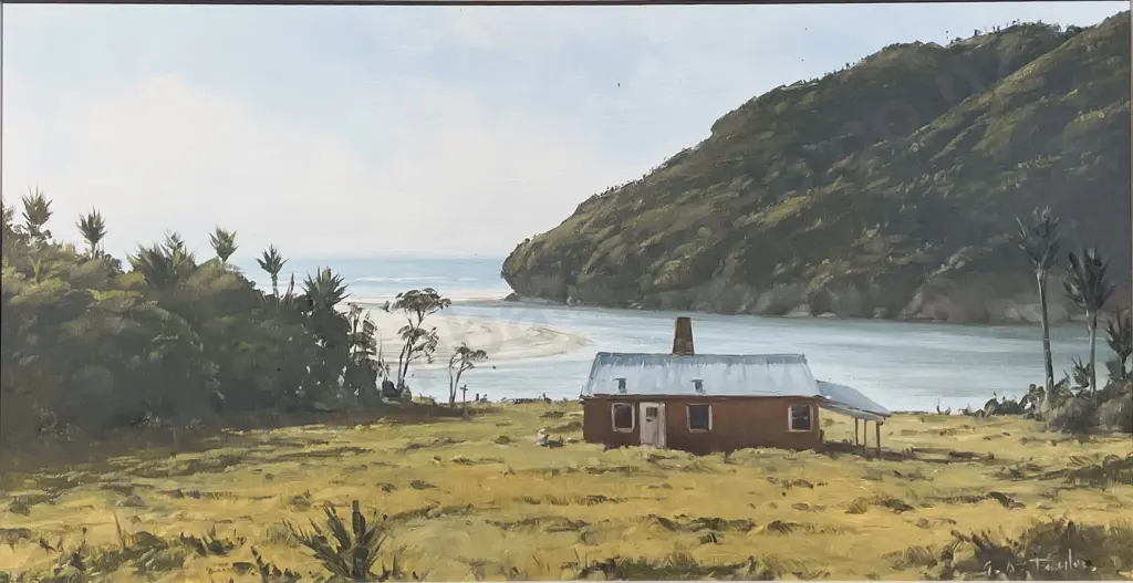 Graham Taylor - "Heaphy Hut West Coast" - Oil on Board Image 1++