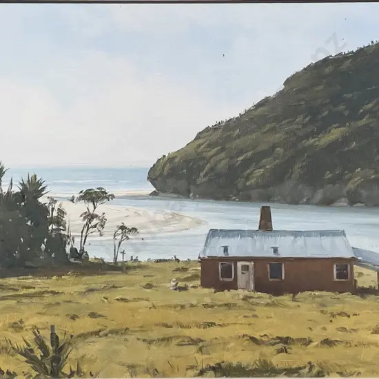 Graham Taylor - "Heaphy Hut West Coast" - Oil on Board