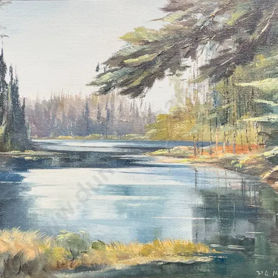P. O. McAlister - "Lakeside Study" - Oil on Board