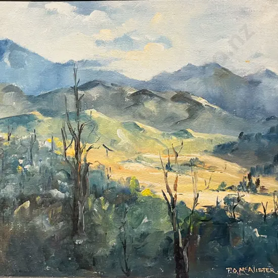 P. O. McAlister - "Landscape" - Oil on Board