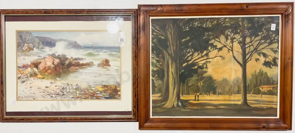 Leonard Fielder - "Lakefront Terrace" Oil together with Print Image 1++