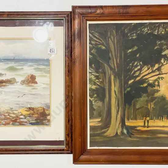 Leonard Fielder - "Lakefront Terrace" Oil together with Print