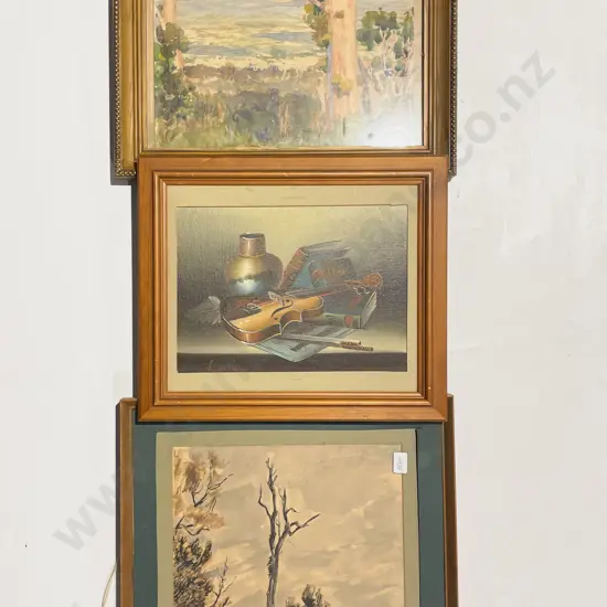 Two Framed Watercolours & Other