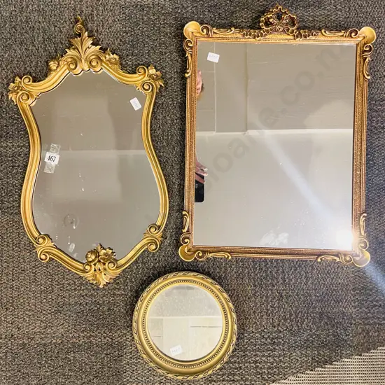 Three Assorted Gilt Framed Wall Mirrors
