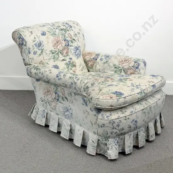 Floral Upholstered Armchair