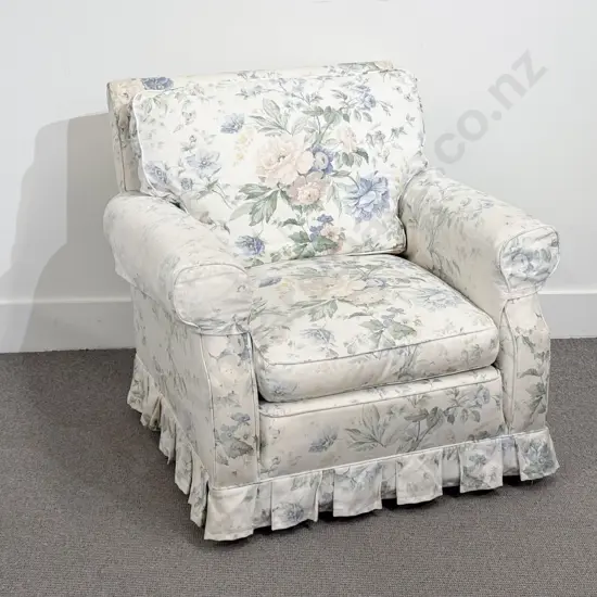 Floral Upholstered Armchair