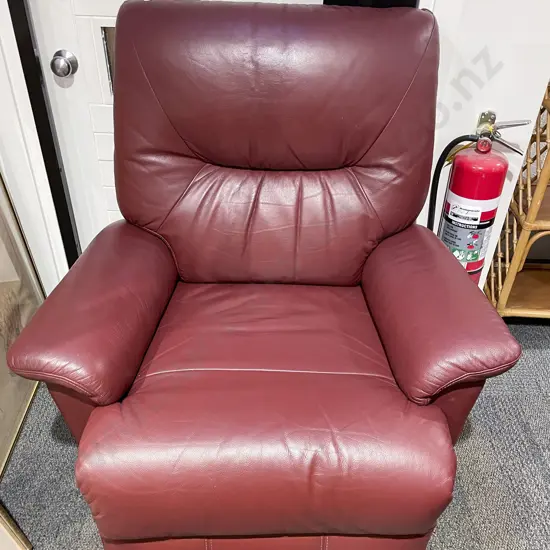 Burgundy Leather  Reclining Armchair