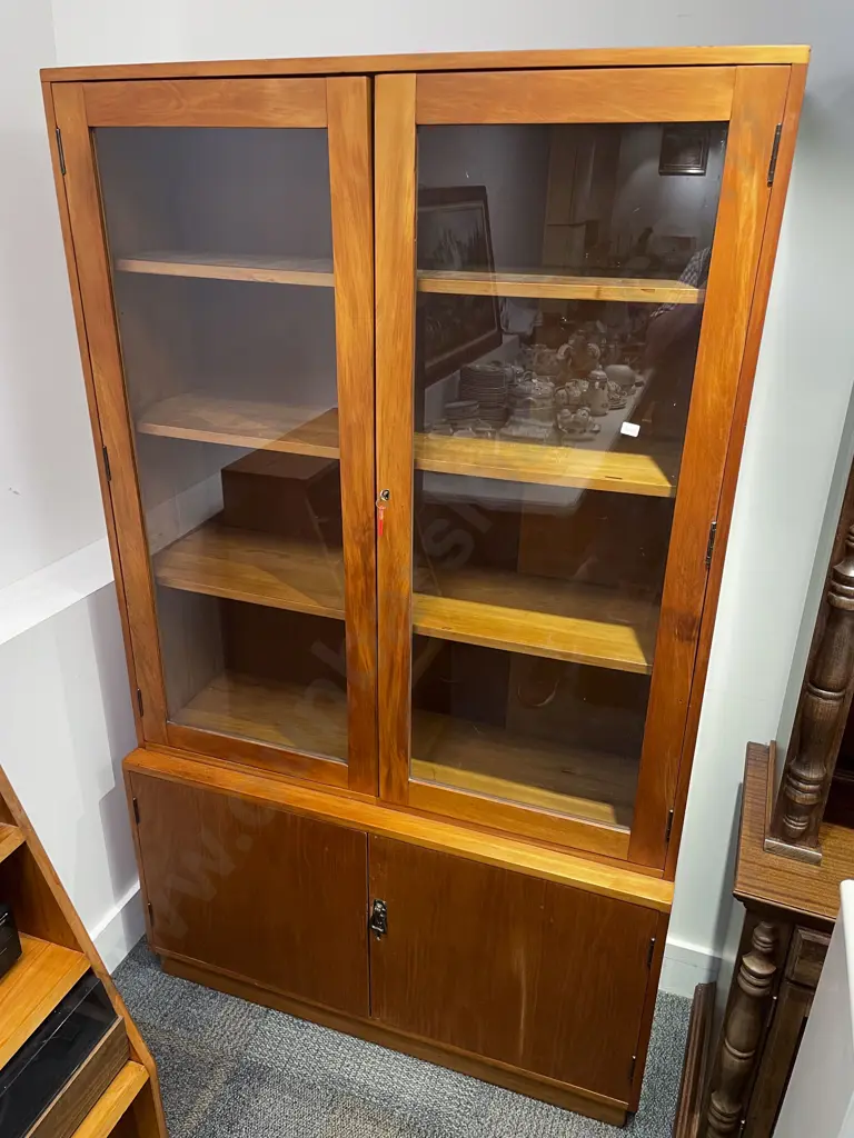 Glazed Rimu Bookcase Cabinet Image 1++