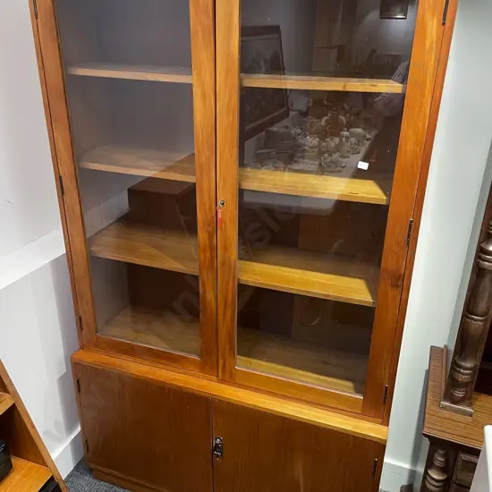 Glazed Rimu Bookcase Cabinet