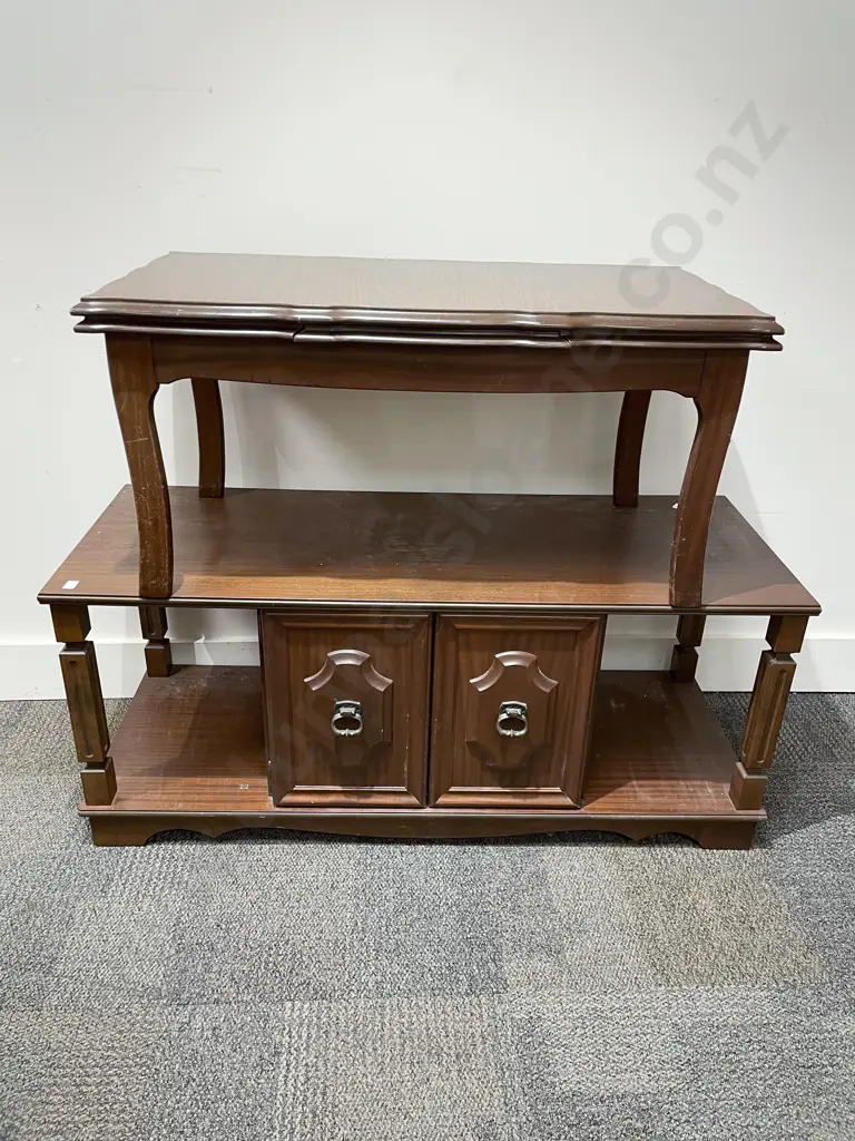 Two Tier Entertainment Stand together with Rectangular Coffee Table Image 1++