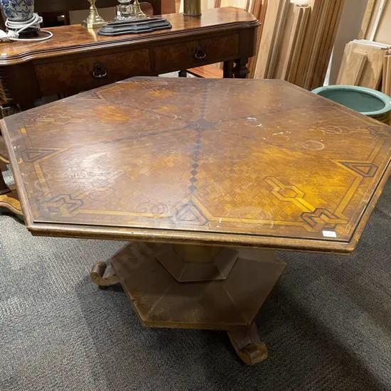Hexagonal Marquetry Centre Table