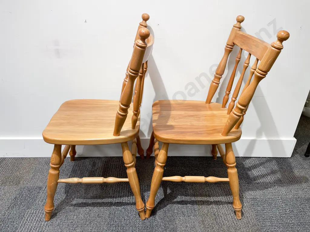 Set of Four Spindle Back Kitchen Chairs Image 1++