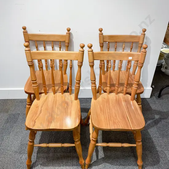 Set of Four Spindle Back Kitchen Chairs