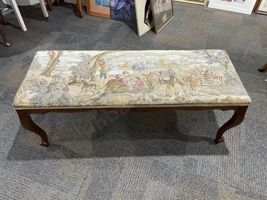 Two Tapestry Topped Piano Stools Image 1++