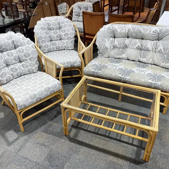 Four Piece Cane Conservatory Suite