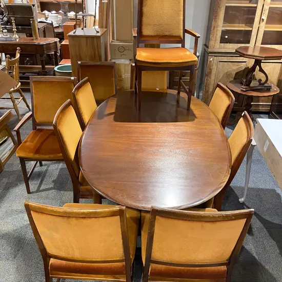 Mahogany Extension Dining Table & Ten Dining Chairs