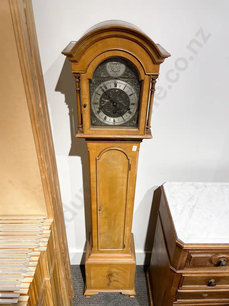 Victorian Walnut Grandmother Clock Image 1++