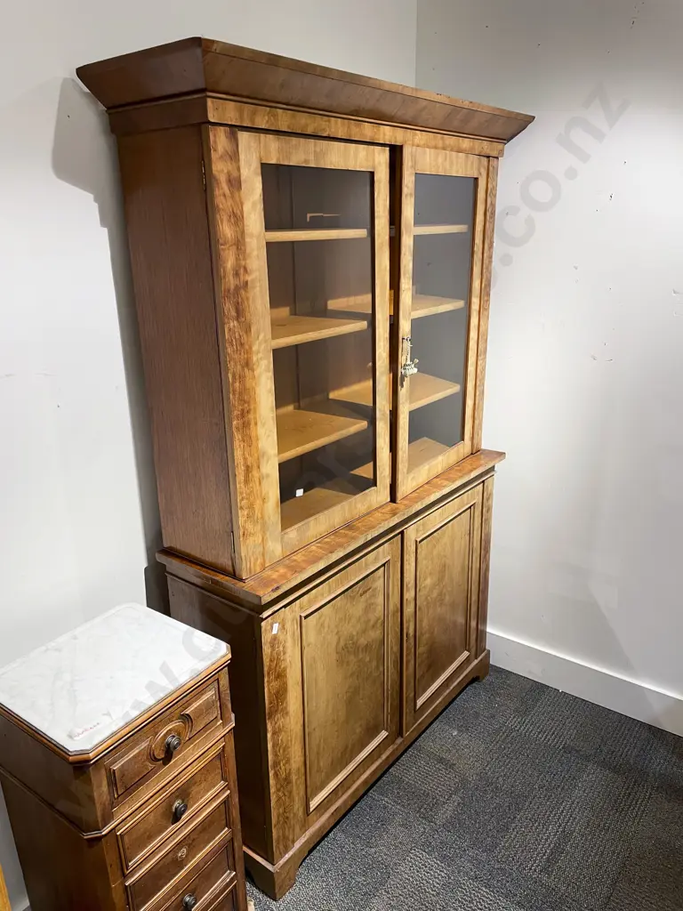 Victorian Walnut Bookcase Cabinet Image 1++