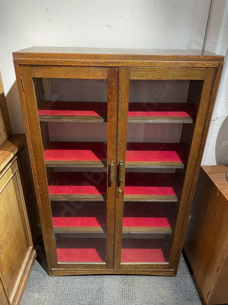 Oak Glazed Door Bookcase Image 1++