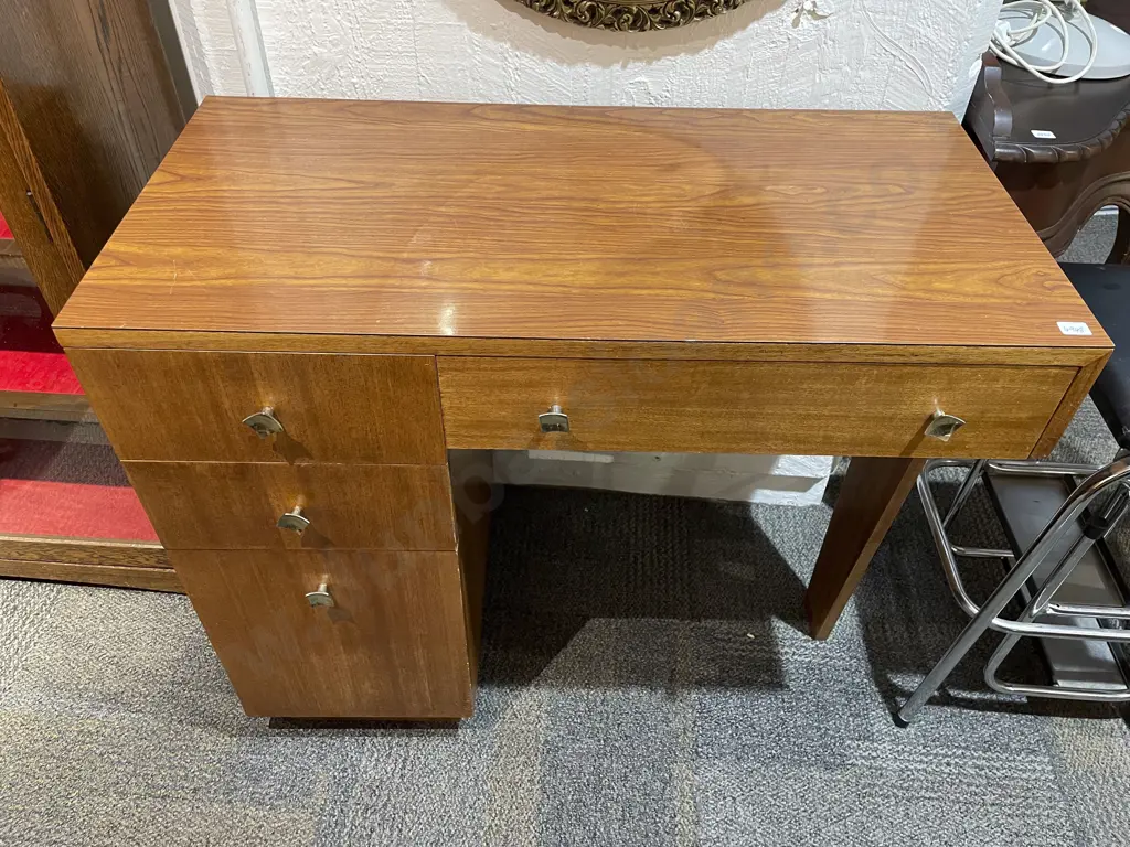 Mid Century Desk together with Stool & Mahogany Single Chair Image 1++